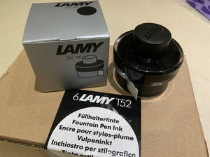 德国原装正品lamy凌美T52黑色墨水瓶装50ml顺滑不堵笔