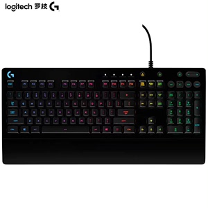 罗技G213有线薄膜全键无冲的键盘，自定义RGB背光，闲置出