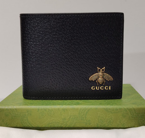 99新未使用 Gucci古驰黑色立体小蜜蜂钱包钱夹 手拿包奢侈品正品