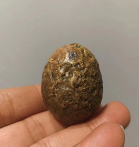 非常经典的一方内蒙戈壁玉化老皮子原石，《圣果》一颗果子的形态