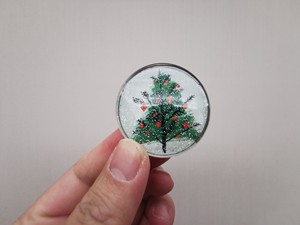 星巴克 2015年圣诞树星享卡配件闪闪圣诞树玻璃冰箱贴