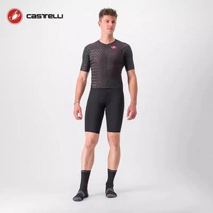 蝎子castelli男职业铁三计时赛气动梭织连体骑行服短袖裤