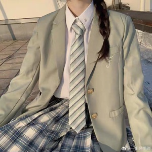 人群中被选中特殊色日本抹茶原谅绿西式JK制服原创设计西服新品