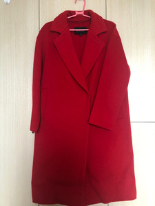 墨蒂珂 双面呢女款羊绒中长款韩版修身大衣 颜色分类：红色 风