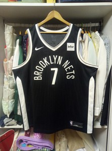 NIKE耐克NBA篮网7号林书豪经典黑色城市版球衣，XXL码