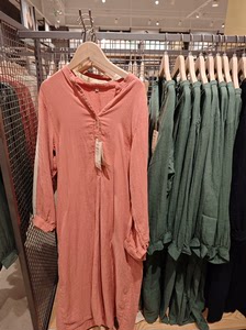 代 无印良品MUJI 女式 木棉混双层纱织连衣裙 2024春