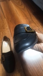 Bata/拔佳 黑色皮带扣通勤皮鞋粗跟女鞋TSY27CM8