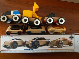 专柜购买automoblox儿童玩具小汽车实木榉木环保木头小
