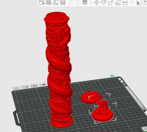 网红 盘龙柱螺旋伸缩剑 龙剑 fdm   3d打印机打印图纸