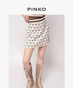 Pinko 专柜正品 针织满印燕子图案长袖开衫外套上衣和半裙