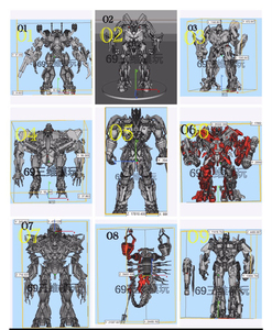 变形金刚全套图纸 3D打印模型文件图纸数据  STL打印图纸