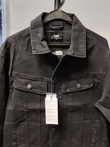 Lee李牌男士夹克标准版型牛仔衣服外套黑色夹克L395174