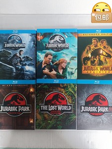 蓝光电影碟片。侏罗纪公园1~3部，侏罗纪世界1~3部。实图拍
