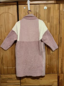 UPP2018冬季韩版复古金貂绒温暖茧型大衣拼接