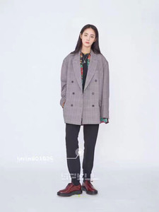 韩国代购SPELL格子宽松时髦西装西服外套