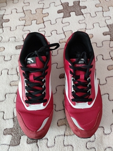 安踏男鞋跑步休闲运动跑步鞋，尺码44.5。大红黑白，孩子脚长