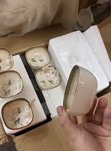 【特价六个装】芳华山茶花创意陶瓷小方碟调味零食凉茶酱油陈醋碟