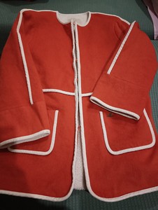 ullu童装女童秋冬款洋气羊羔毛大衣，150码，橘红色。羊毛