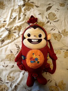 韩国可可蒙cocomong香肠猴儿童背包 正品 防走失拉带