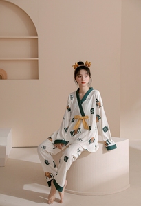 日式和服睡衣女春秋季长袖薄款日系夏家居服