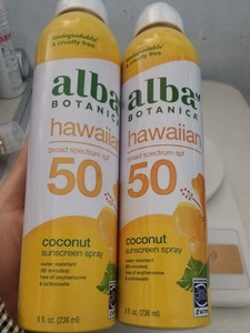 【全新】美国Alba 夏威夷清爽不油腻SPF50防晒喷雾全身