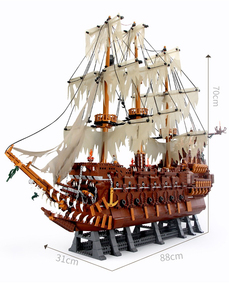 乐高积木海盗安妮女王沉默的玛丽号飞翔的荷兰人号船只拼装积木益