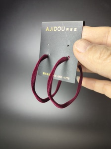 AJIDOU/阿吉豆耳饰丝绒红色耳环