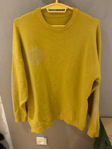 黄色中长款卫衣，秋冬款，M吗，潮流图文，棉，宽松韩版，毛衣卫