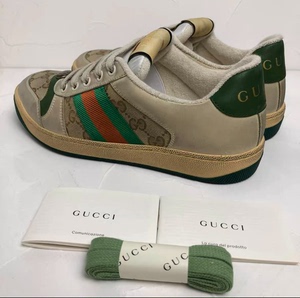 国内现货 Gucci古驰 小脏鞋 红绿条纹做旧板鞋脏脏鞋绿尾