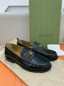 gucci乐福鞋男士 全新带盒带防尘袋 gucci古驰Epi