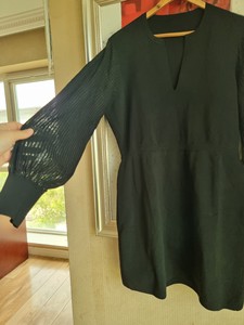 黑色冰麻针织礼服款 连衣裙 胸围106可拉伸到120腰围90