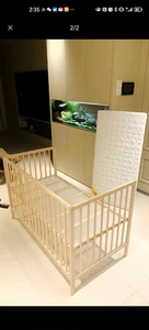 宜家宜家儿童婴儿床9层新，#IKEA/宜家 +床单子宜家床垫