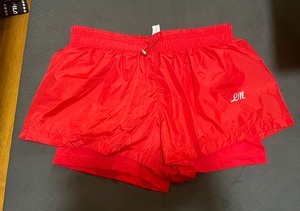 范斯蒂克 正红色运动假两件短裤 跑步瑜伽运动户外裤子