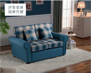 宜家客厅小户型沙发床两用可折叠美式多功能梳化地中海双人沙发床