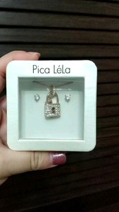 Pica Lela 金色心锁项链+水晶耳钉非常喜爱的一份礼物