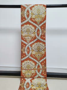 正绢西阵织印度风日本袋带茶席桌旗挂画唐麻马甲布料