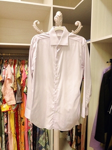 La perla 拉佩拉 同款男士进口紫条纹棉衬衫