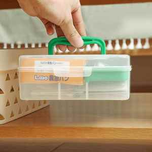 日本进口迷你急救箱便携式小药箱塑料家用小薬箱药品收纳盒医药箱