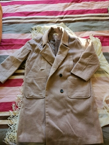 韩国大衣，质感不错，藕粉色茧型，58出