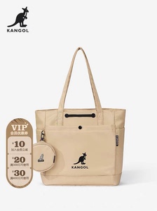 kangol中号托特包卡其色单肩旅行百搭考研包