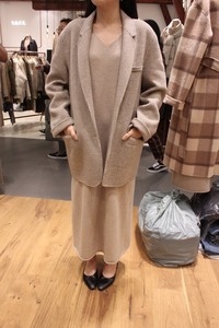 韩国东大门代购cocomarch细格子西服短双面羊绒大衣