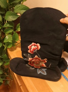 枫树坪，手绣，千层底双层帆布靴。