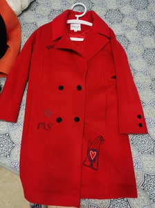 季候风品牌SEASON WIND 女款160码毛呢大衣红色