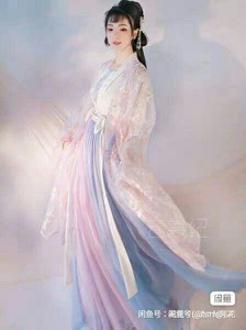 【云裳纪 律吕迢扬】春樱紫蓝 六米摆一片式齐腰裙两片汉服 s