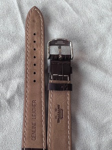 北京牌手表带 真皮男女士手表通用，针扣，咖色。18×16