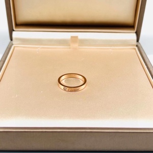 [9.8新]Cartier/卡地亚玫瑰金窄版签名款单钻戒指48号公价1.14W