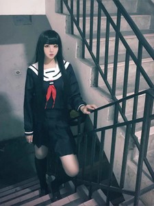 地狱少女阎魔爱COS服女复古黑色学生JK制服cosplay水