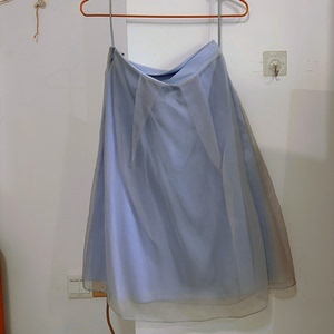 【怡夕NISSIS 】紫蓝色半裙，面料柯根纱桑蚕丝100%，