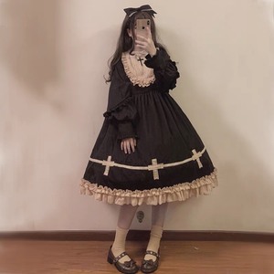 洛莉塔衣服lolita萝莉塔裙子学生原创黑暗系lo裙萝莉套装