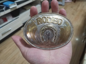 美国产马蹄铁“RODEO牛仔竞技大赛”纪念版皮带头皮带扣，v